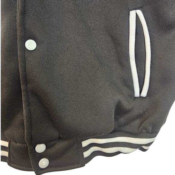 Black & White Varsity Bomber Jacket-Stranger Things/Eddie/Hellfire Club - Picture 5 of 7